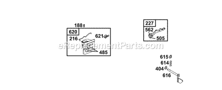 Controls Diagram and Parts List for 133202-0124-02  Briggs and Stratton Engine